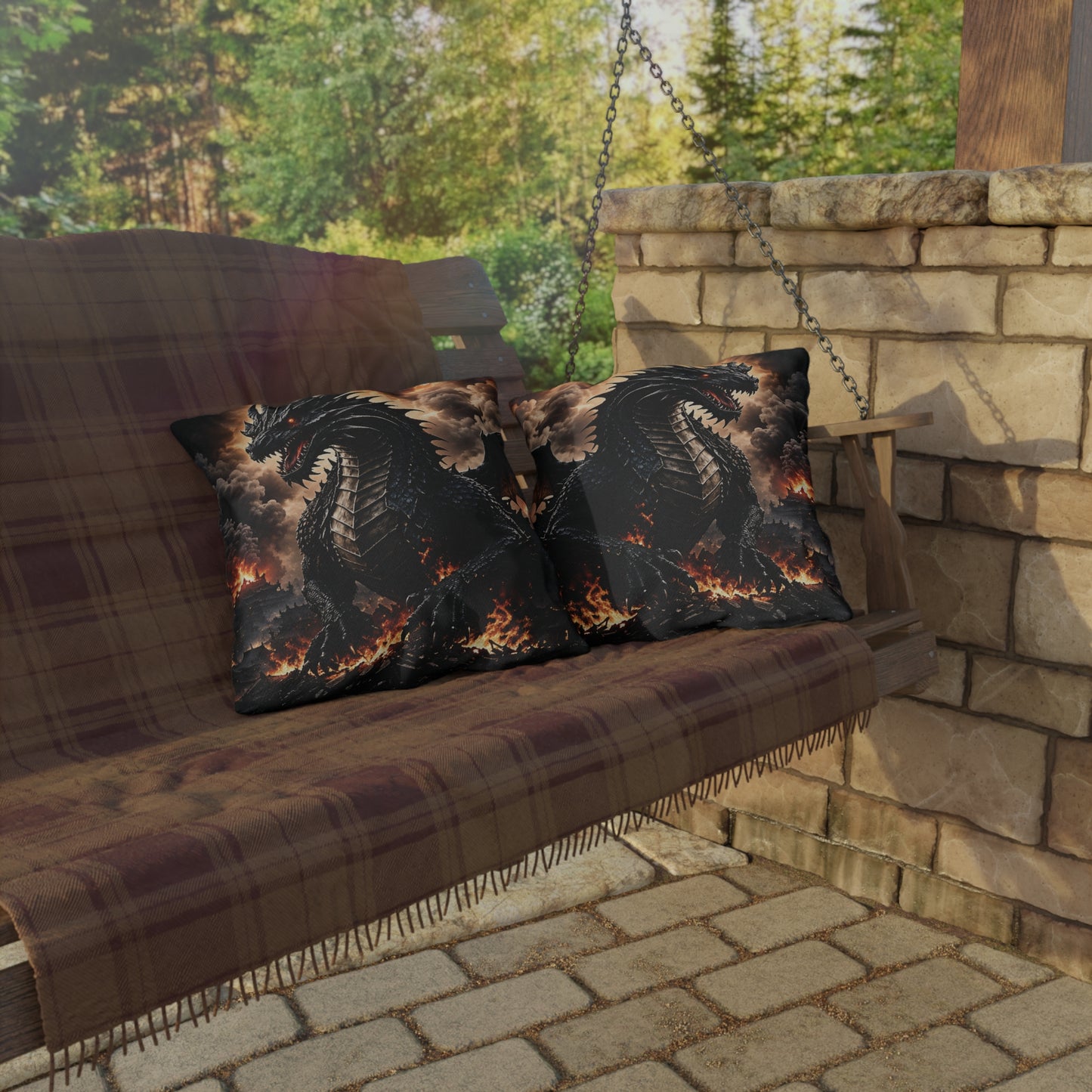 Ashen Dominion™ Dragon Outdoor Pillow