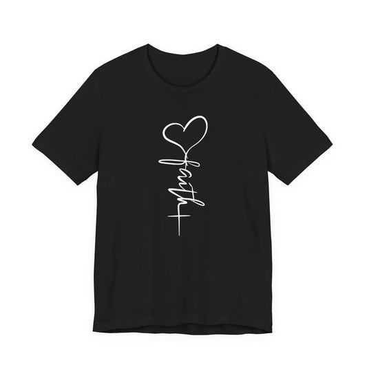Faith & Love™ Heart & Cross Christian Graphic T-Shirt