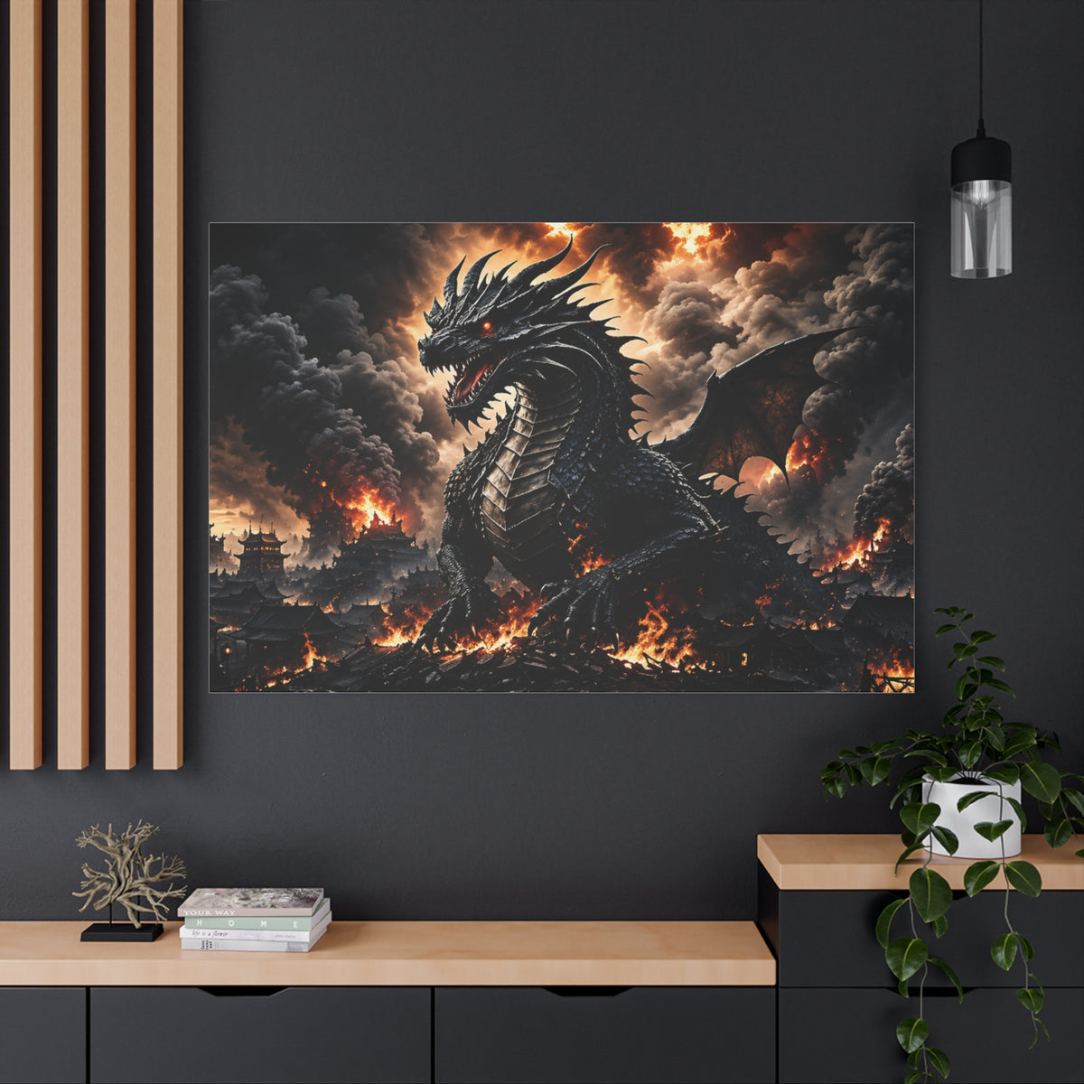 Ashen Dominion™ Dragon Matte Canvas Wall Art