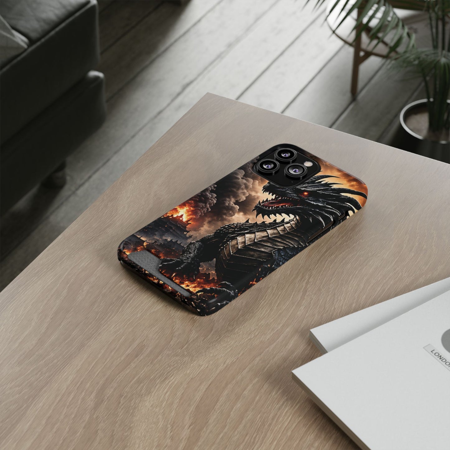 Ashen Dominion™ Dragon iPhone Case with Card Holder
