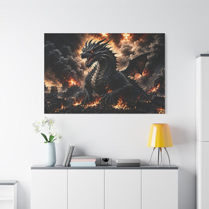 Ashen Dominion™ Dragon Matte Canvas Wall Art