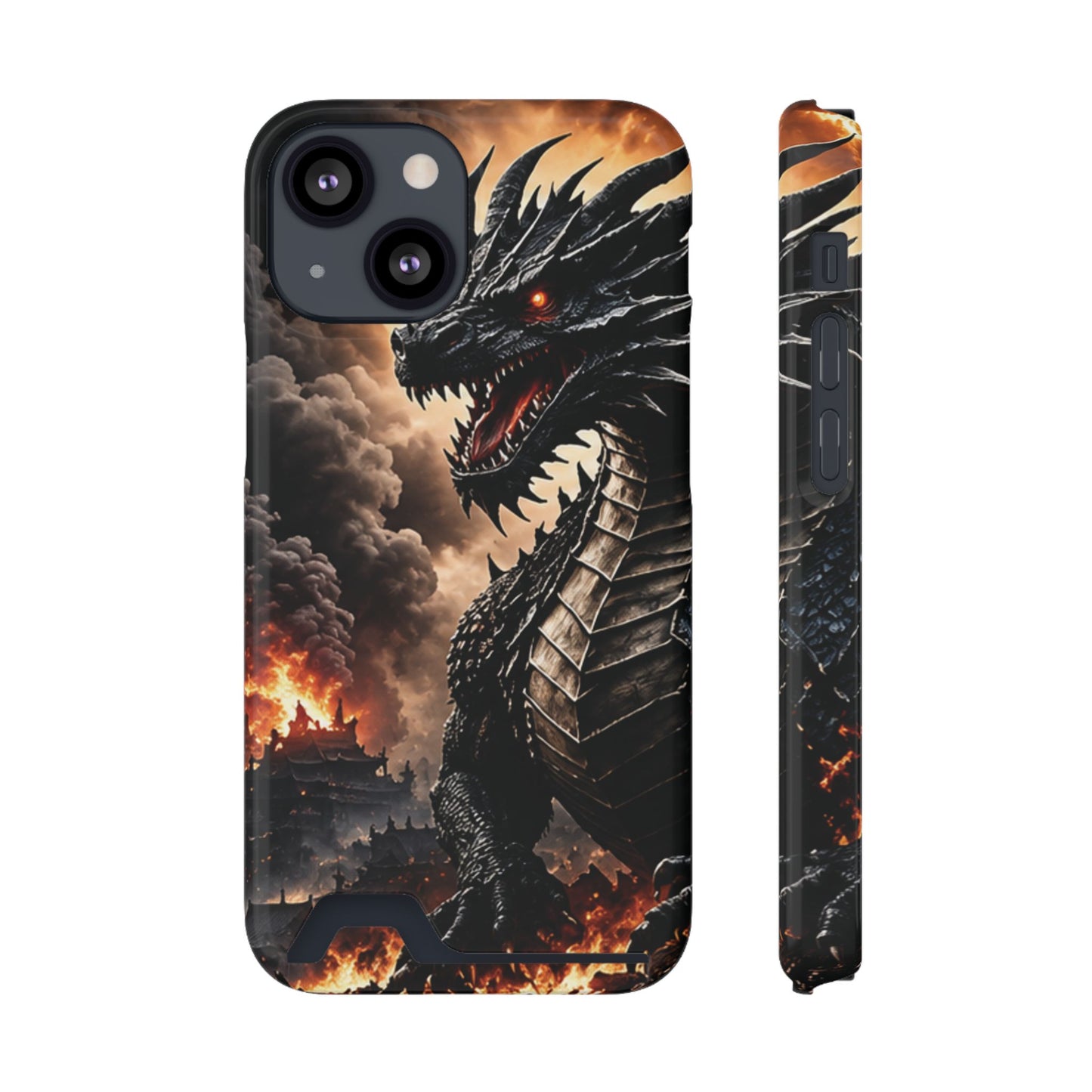 Ashen Dominion™ Dragon iPhone Case with Card Holder