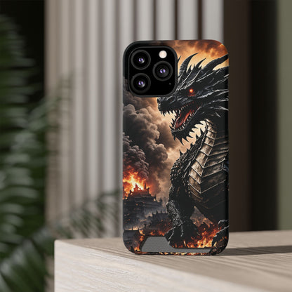 Ashen Dominion™ Dragon iPhone Case with Card Holder