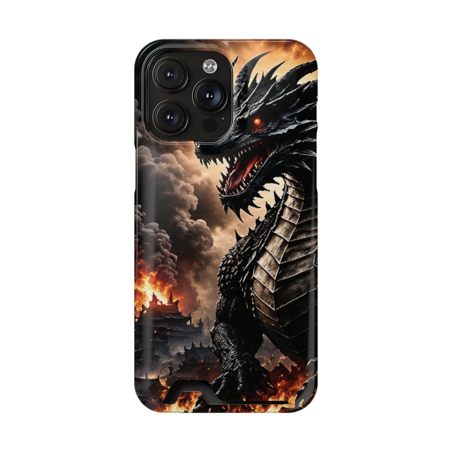 Ashen Dominion™ Dragon iPhone Case with Card Holder