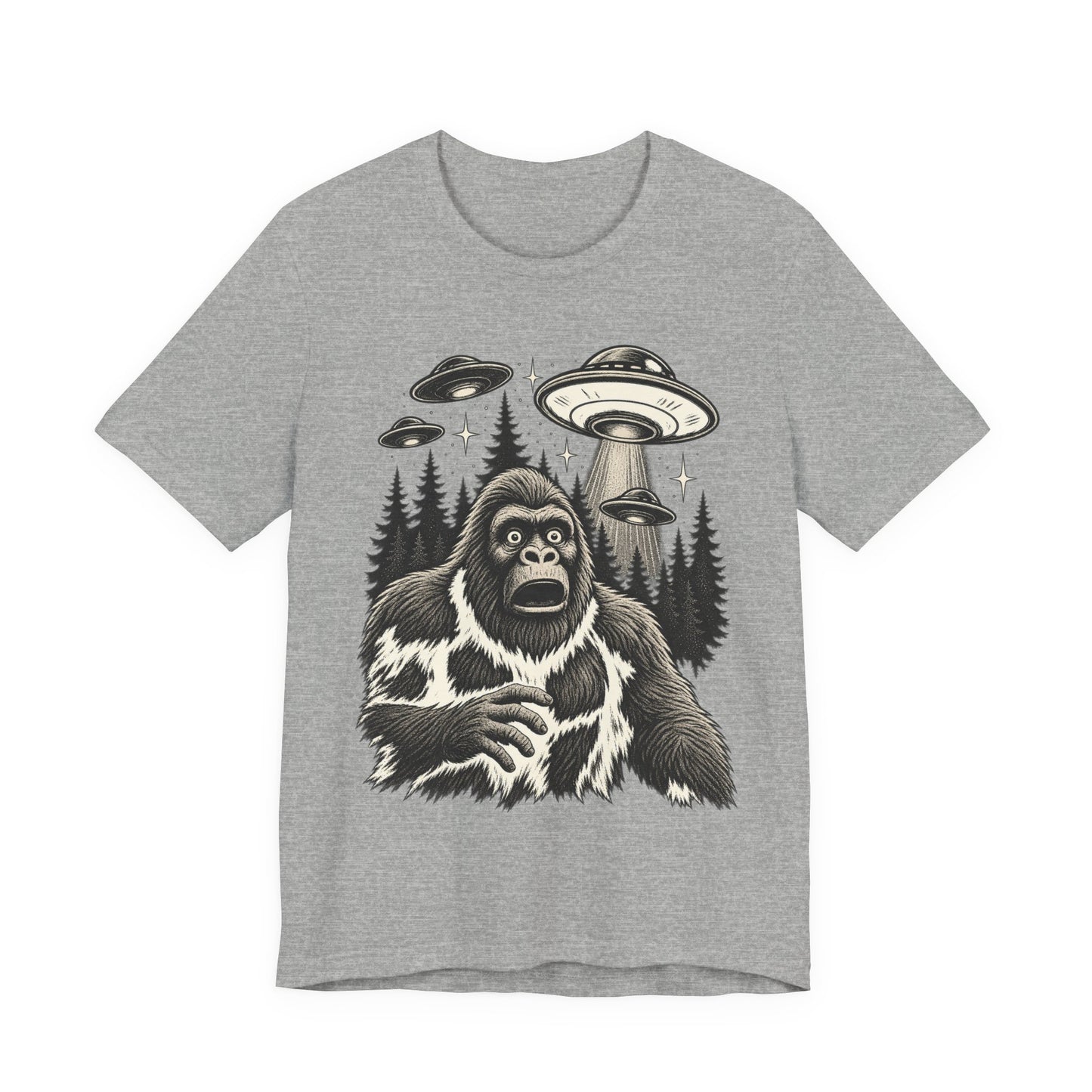 Abducted Again™ Bigfoot UFO Graphic T-Shirt