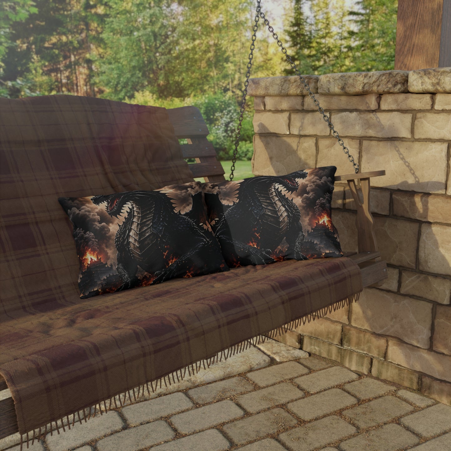 Ashen Dominion™ Dragon Outdoor Pillow