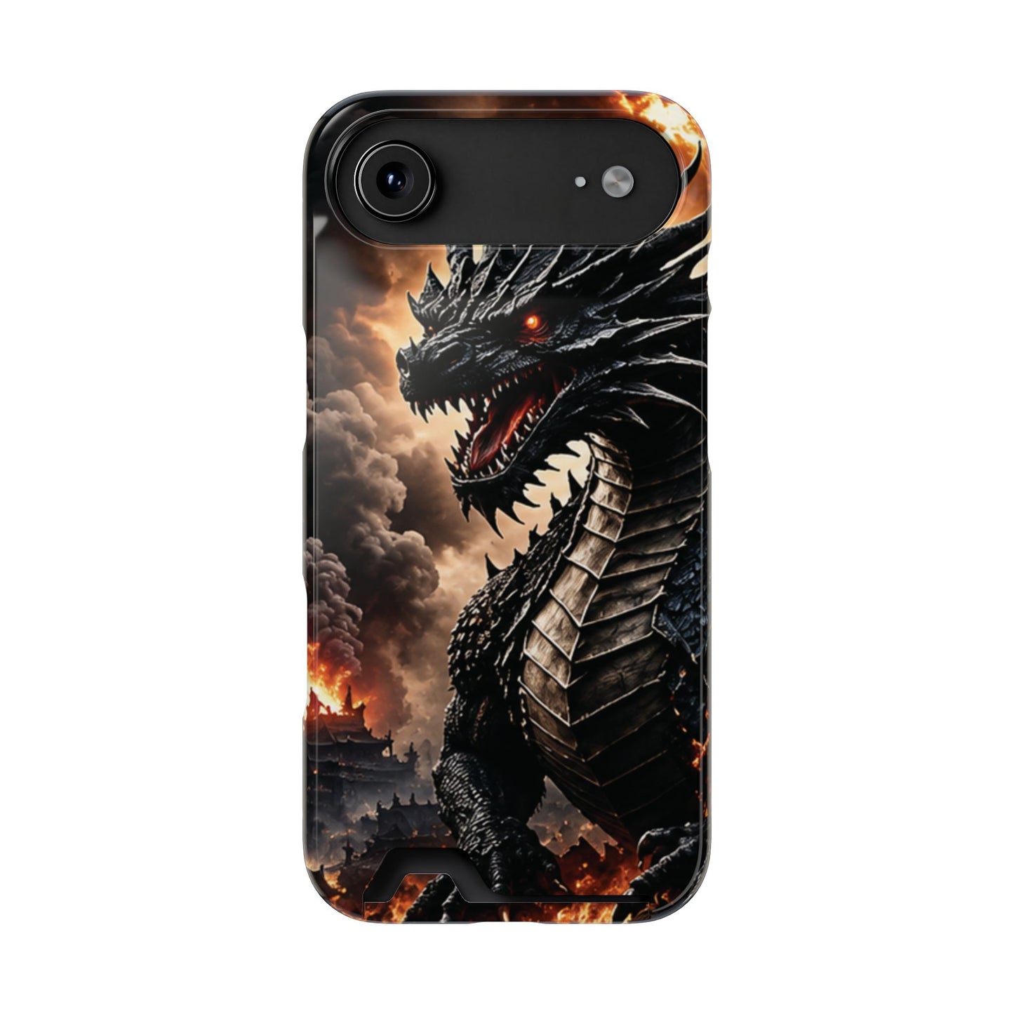 Ashen Dominion™ Dragon iPhone Case with Card Holder