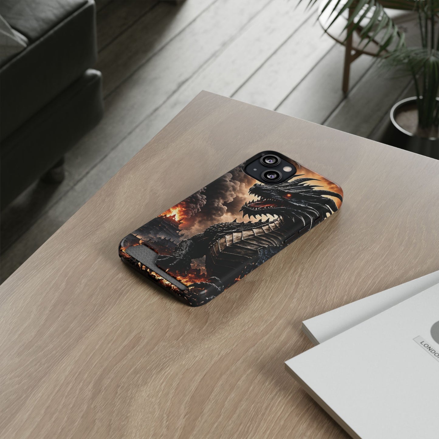 Ashen Dominion™ Dragon iPhone Case with Card Holder