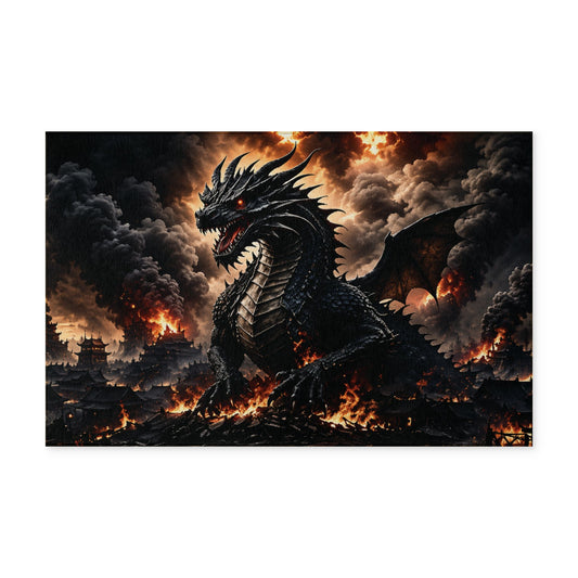 Ashen Dominion™ Dragon Washable Area Rug