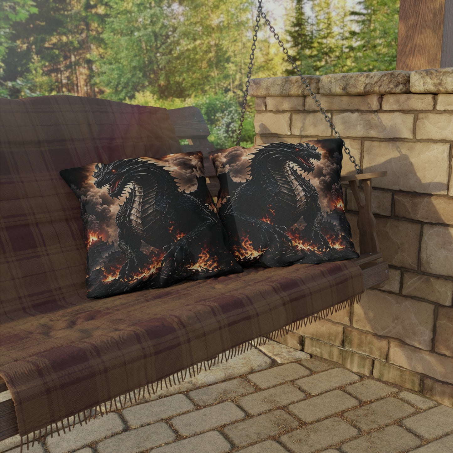 Ashen Dominion™ Dragon Outdoor Pillow