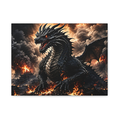 Ashen Dominion™ Dragon Matte Canvas Wall Art