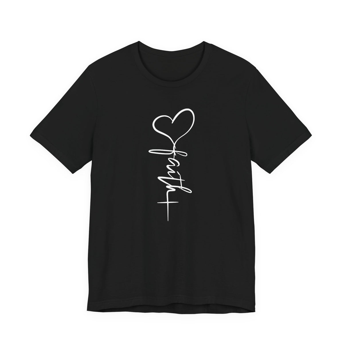 Faith & Love™ Heart & Cross Christian Graphic T-Shirt
