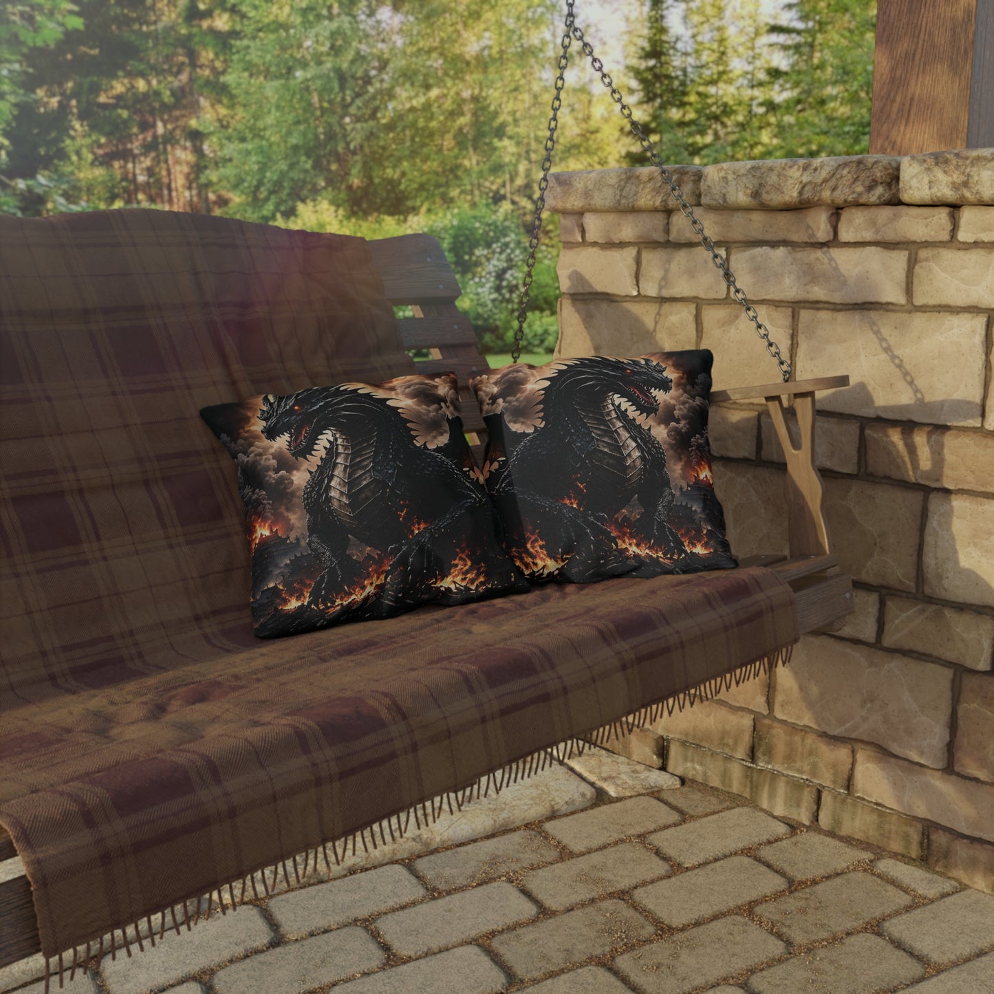 Ashen Dominion™ Dragon Outdoor Pillow