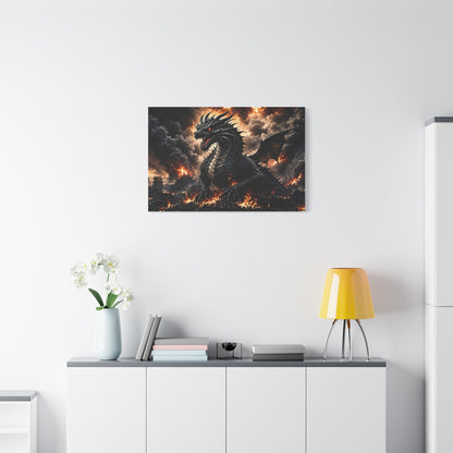 Ashen Dominion™ Dragon Matte Canvas Wall Art