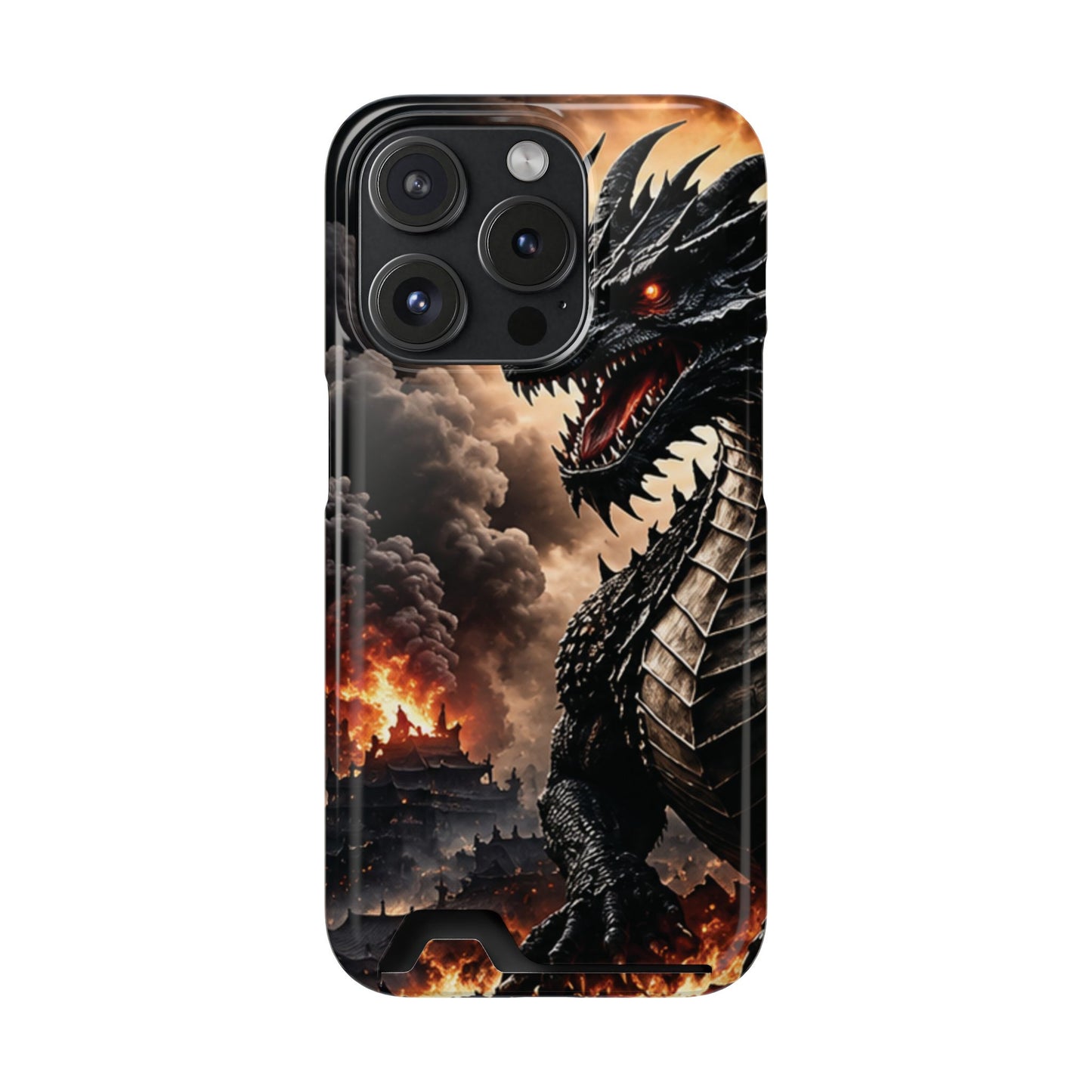 Ashen Dominion™ Dragon iPhone Case with Card Holder