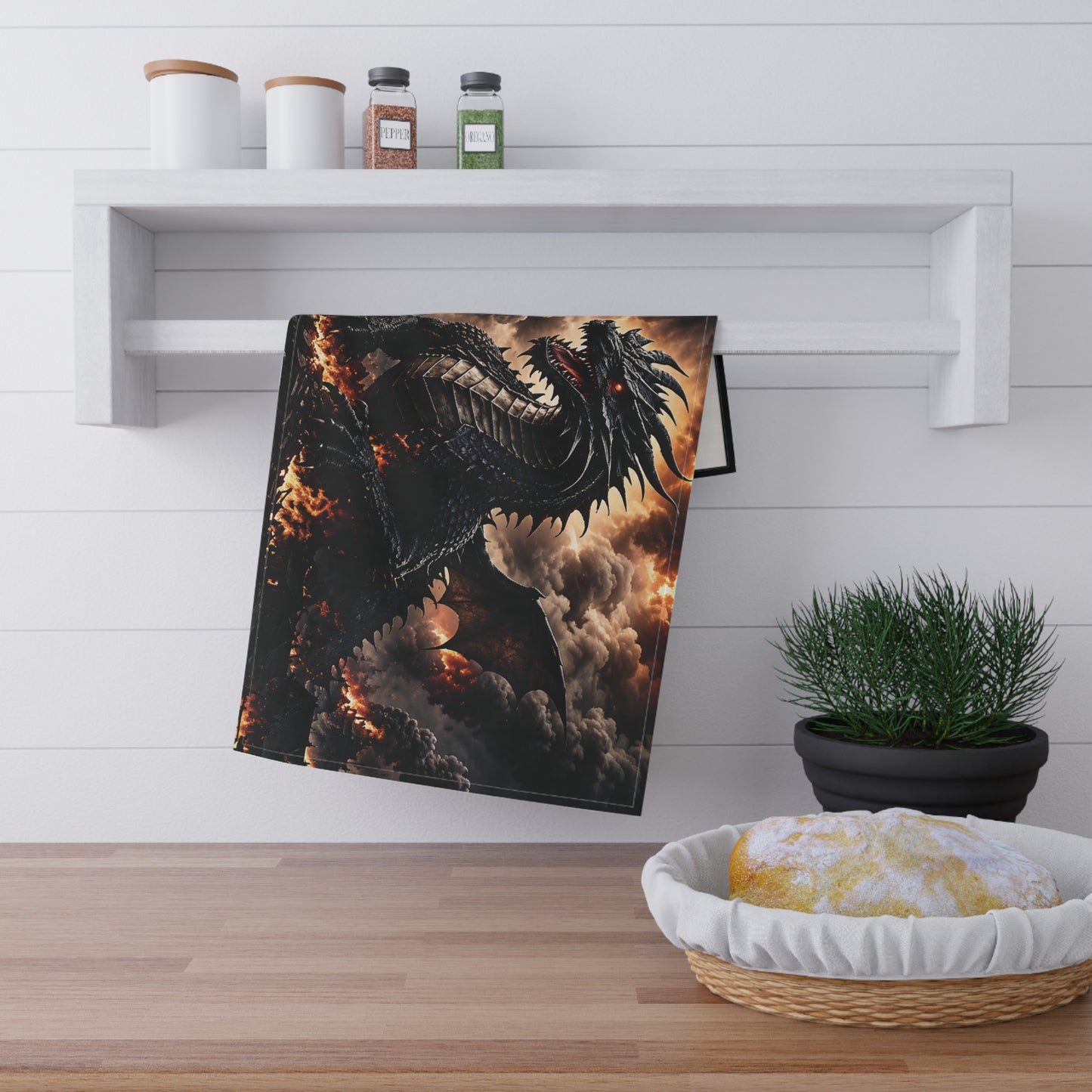 Ashen Dominion™ Dragon Tea Towel