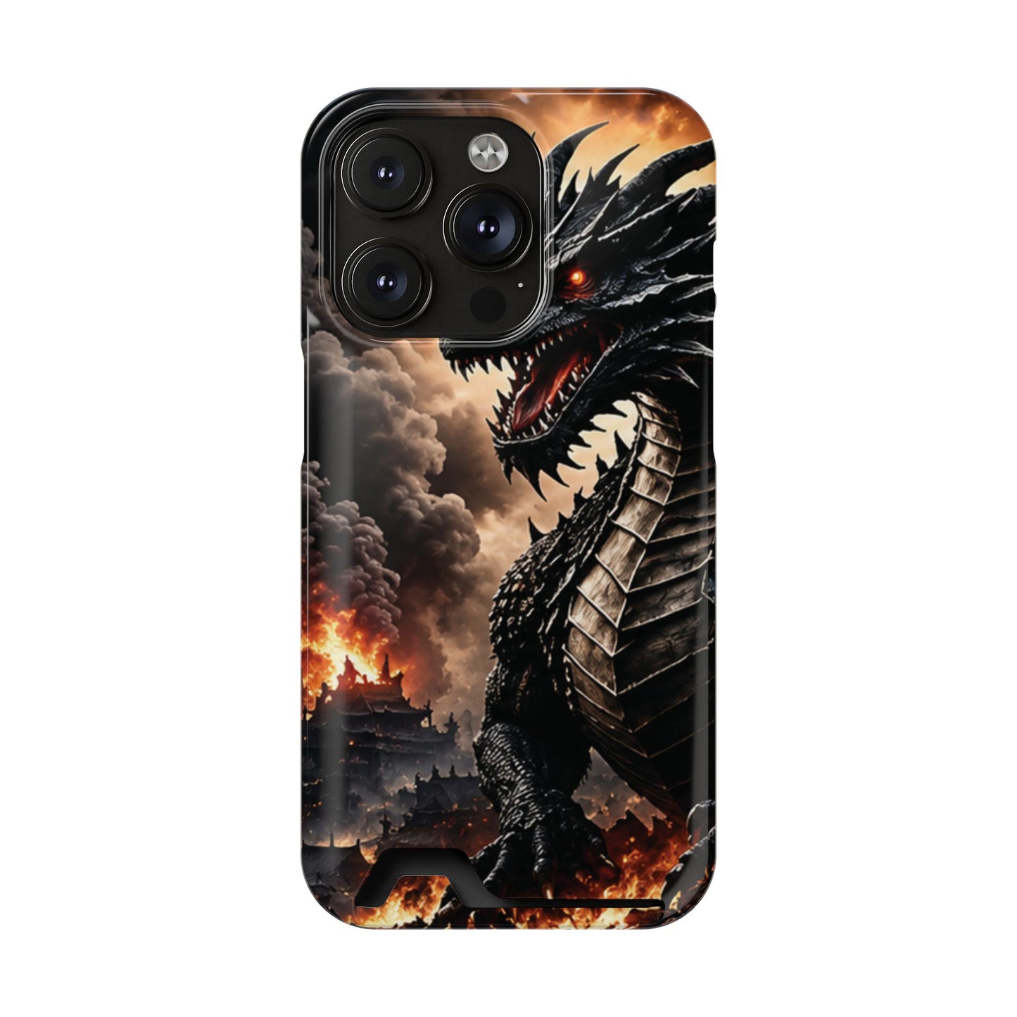Ashen Dominion™ Dragon iPhone Case with Card Holder