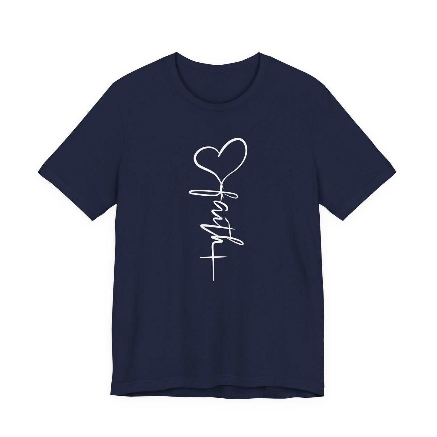 Faith & Love™ Heart & Cross Christian Graphic T-Shirt