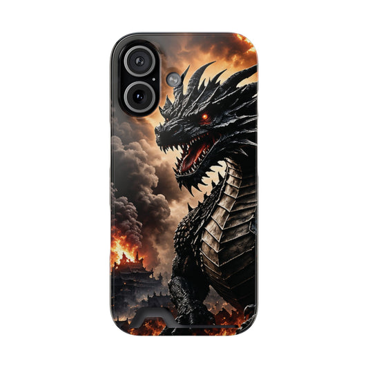 Ashen Dominion™ Dragon iPhone Case with Card Holder