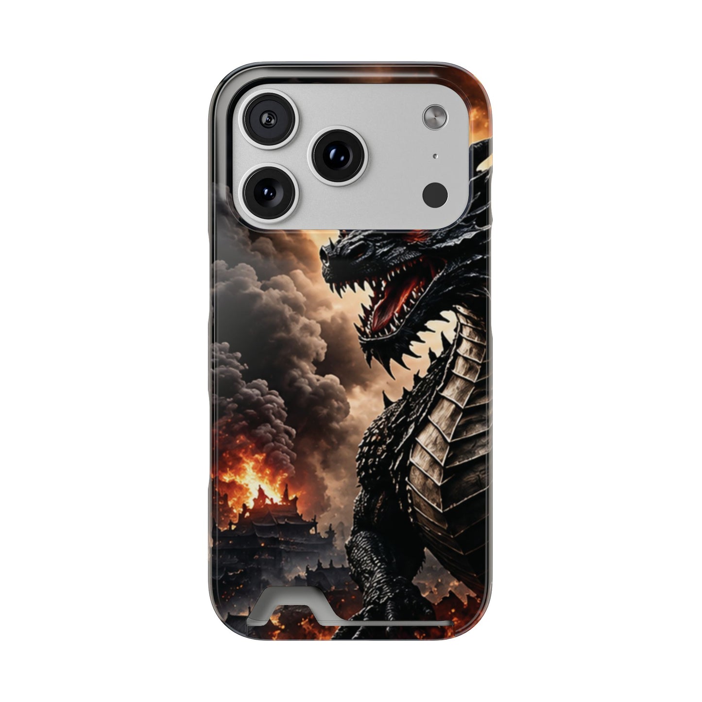 Ashen Dominion™ Dragon iPhone Case with Card Holder