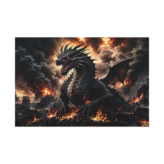 Ashen Dominion™ Dragon Matte Canvas Wall Art