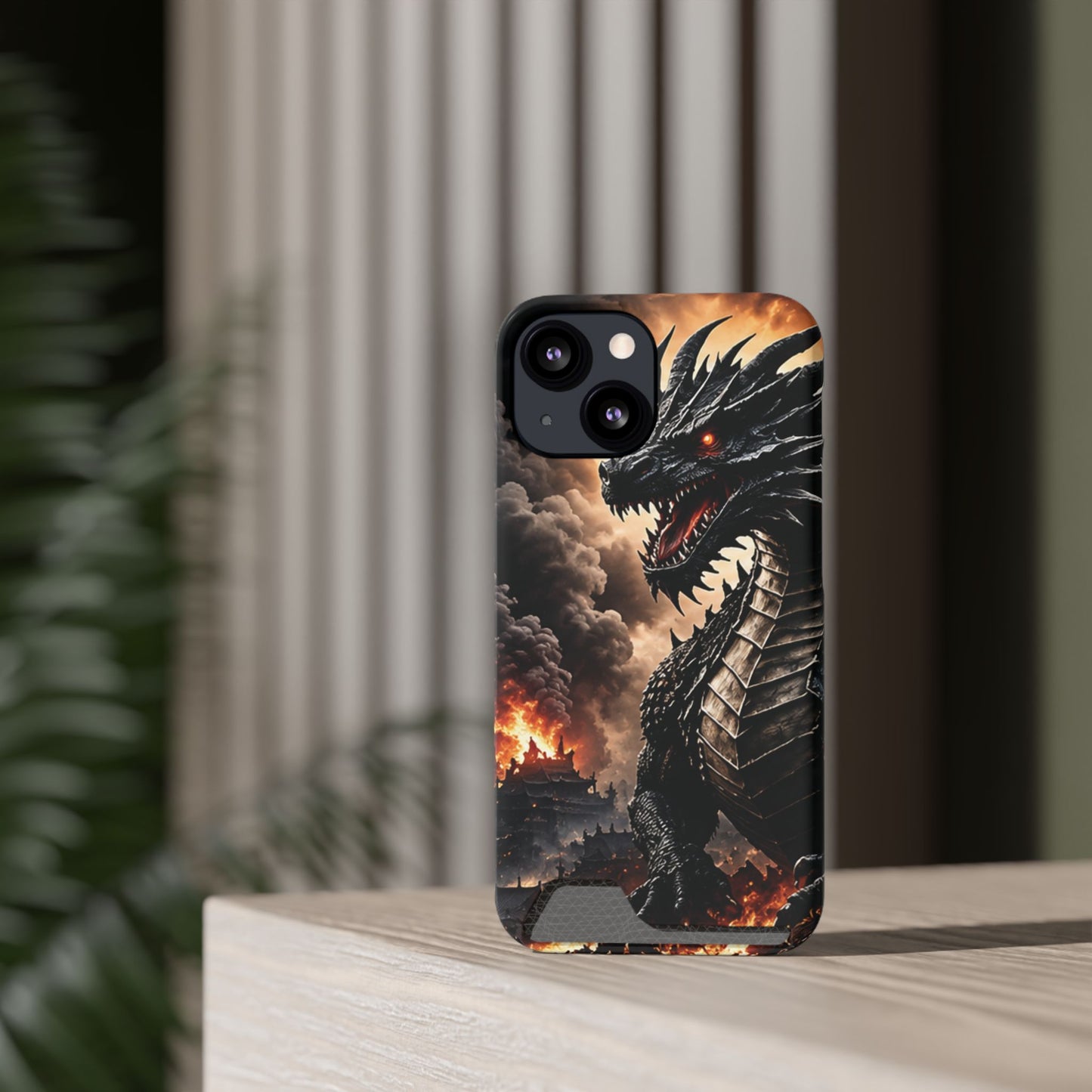 Ashen Dominion™ Dragon iPhone Case with Card Holder
