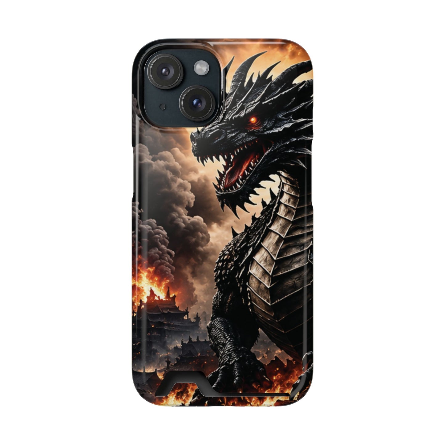 Ashen Dominion™ Dragon iPhone Case with Card Holder
