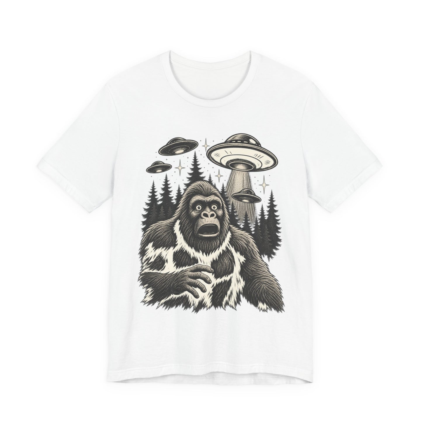 Abducted Again™ Bigfoot UFO Graphic T-Shirt