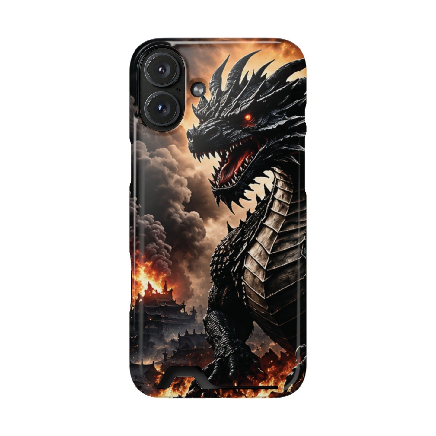 Ashen Dominion™ Dragon iPhone Case with Card Holder
