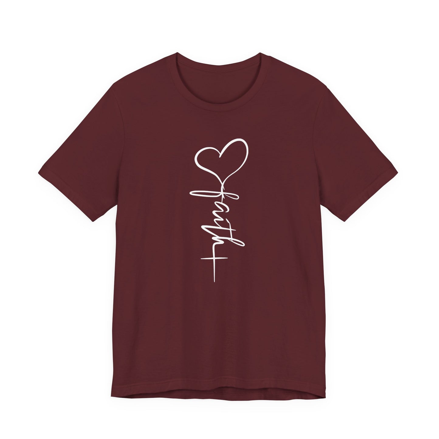 Faith & Love™ Heart & Cross Christian Graphic T-Shirt