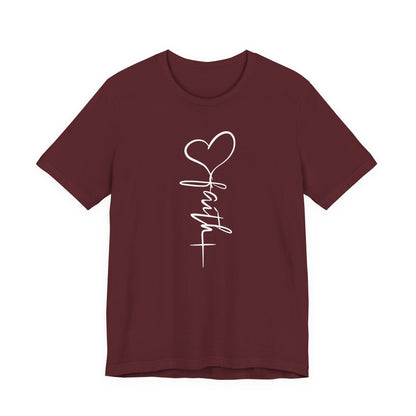 Faith & Love™ Heart & Cross Christian Graphic T-Shirt