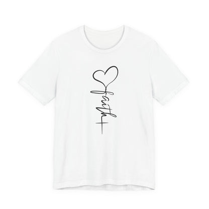 Faith & Love™ Heart & Cross Christian Graphic T-Shirt