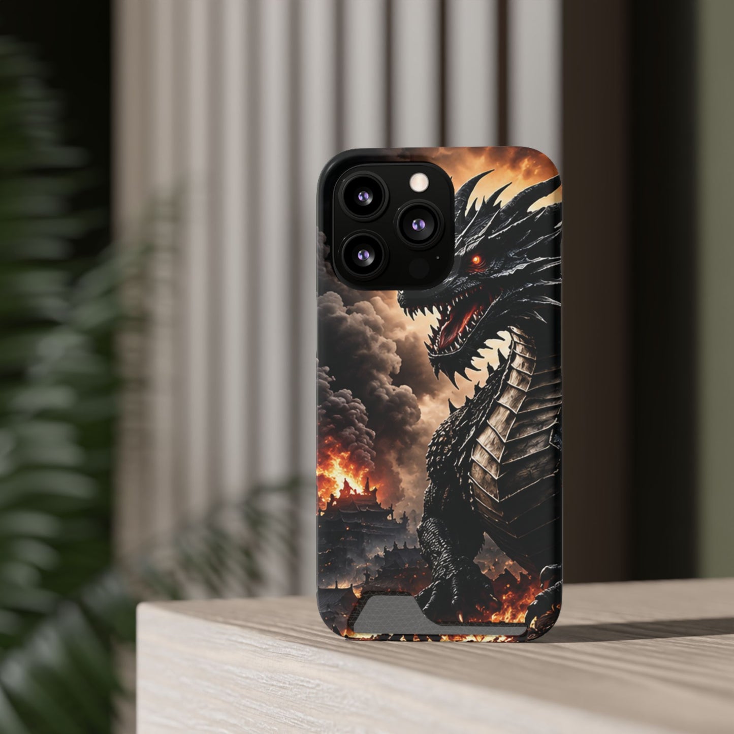 Ashen Dominion™ Dragon iPhone Case with Card Holder