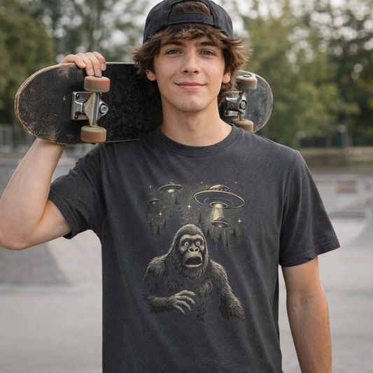 Abducted Again™ Bigfoot UFO Unisex T-Shirt