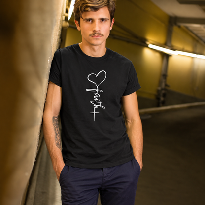 Faith & Love™ Heart & Cross Christian Graphic T-Shirt