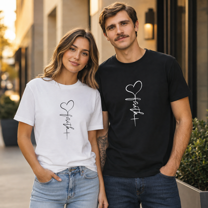 Faith & Love™ Minimal Christian Unisex T-Shirt