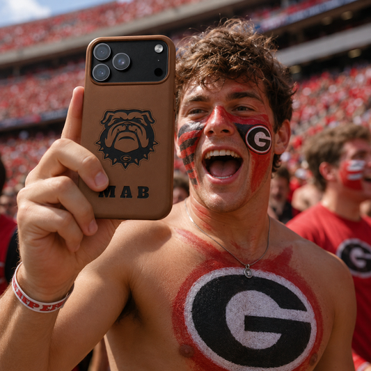 Personalized Georgia Bulldog™ Engraved iPhone Leather Case