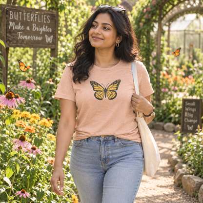 Golden Wings™ Vintage Butterfly Graphic T-Shirt