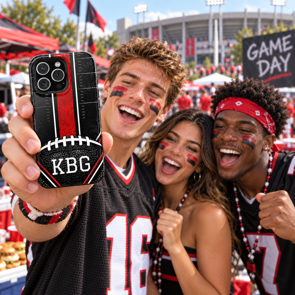 Redline Gridiron™ Personalized Impact-Resistant iPhone Case