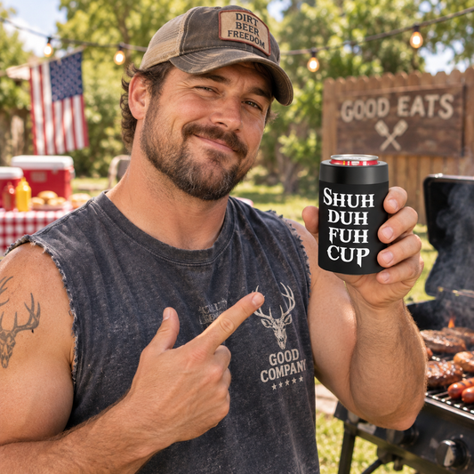 Shuh Duh Fuh Cup™ Stainless Steel Can Holder – Funny Insulated Drink Cooler