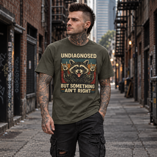 Undiagnosed™ Funny Raccoon Graphic T-Shirt