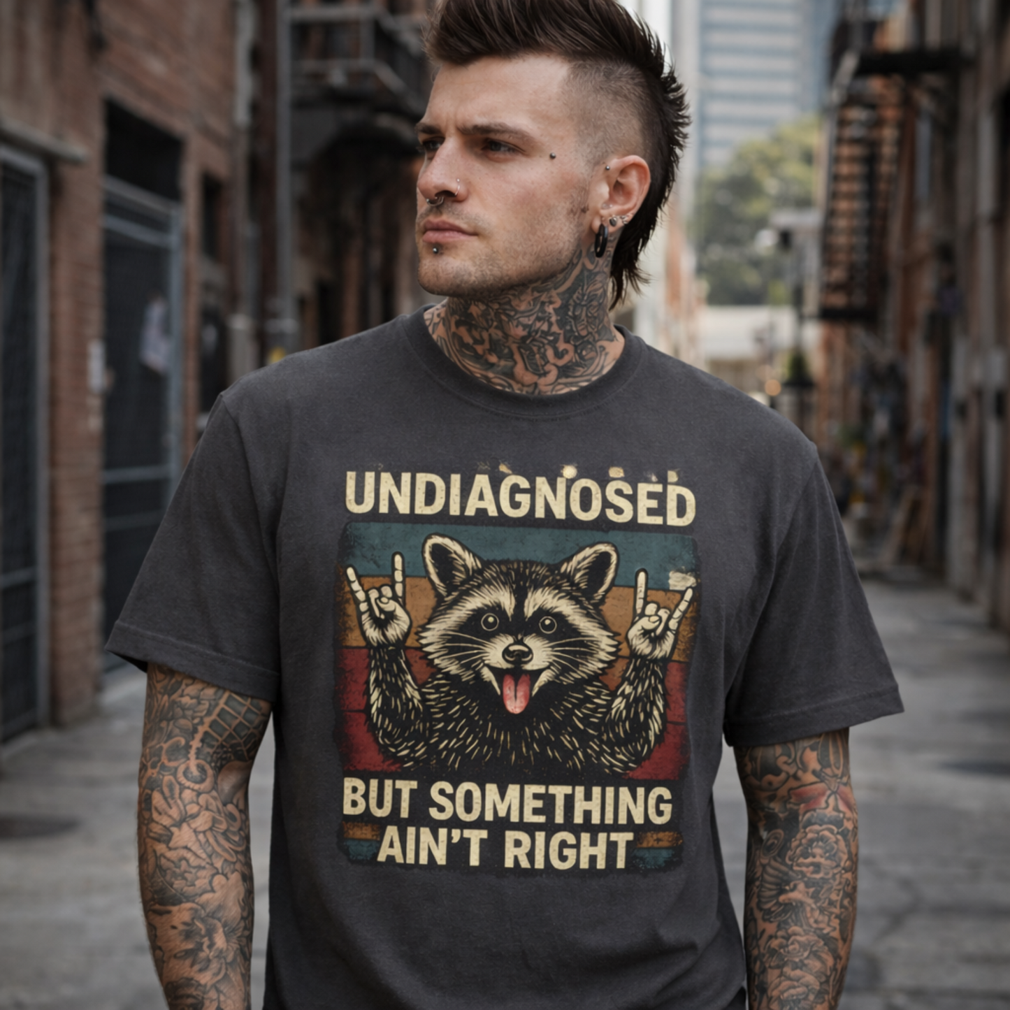 Undiagnosed™ Raccoon Humor Unisex T-Shirt